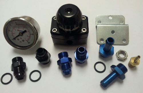 Fuelab 3 Port Regulator With Subaru Impreza Fitting Kit, & Fuel Pressure Gauge